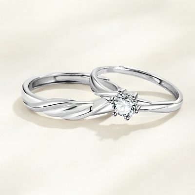 Nhẫn đôi Bạc đính Kim Cương Moissanite Adrianna LILI 172700 1
