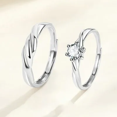 Nhẫn đôi Bạc đính Kim Cương Moissanite Adrianna LILI 172700 2