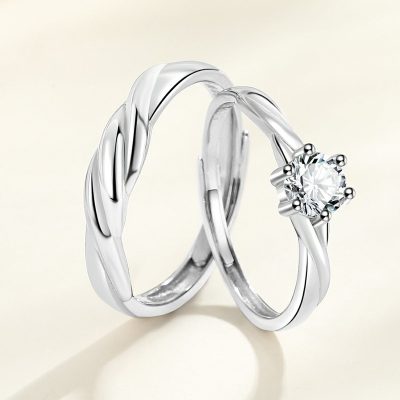 Nhẫn đôi Bạc đính Kim Cương Moissanite Adrianna LILI 172700 3