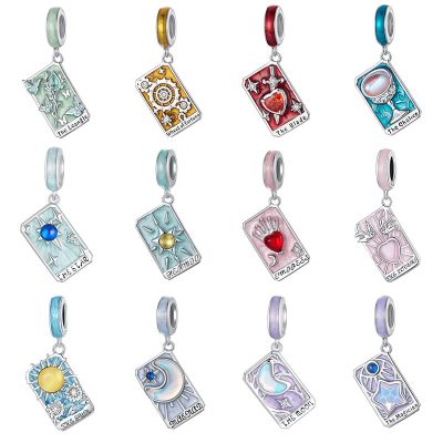 Hạt Charm Bạc Nữ đính đá CZ Bài Tarot Cổ điển Amina LILI 173839 1