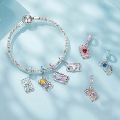 Hạt Charm Bạc Nữ đính đá CZ Bài Tarot Cổ điển Amina LILI 173839 4