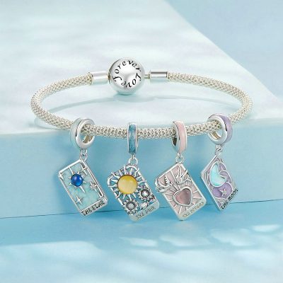 Hạt Charm Bạc Nữ đính đá CZ Bài Tarot Cổ điển Amina LILI 173839 5