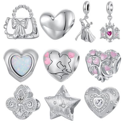 Hạt Charm Bạc Nữ đính đá CZ Trái Tim Tình Yêu Lilliana LILI 173909 1
