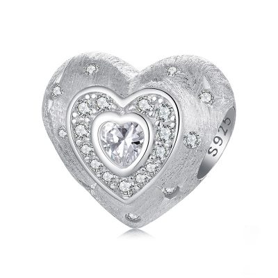Hạt Charm Bạc Nữ đính đá CZ Trái Tim Tình Yêu Lilliana LILI 173909 15