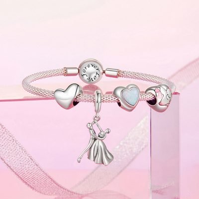 Hạt Charm Bạc Nữ đính đá CZ Trái Tim Tình Yêu Lilliana LILI 173909 4