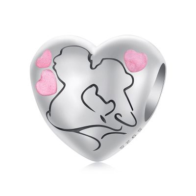 Hạt Charm Bạc Nữ đính đá CZ Trái Tim Tình Yêu Lilliana LILI 173909 9