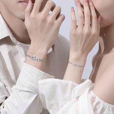 Lắc Tay Bạc Cặp đôi đính đá CZ Cây Lúa Mì Và Bướm Tiana LILI 176465 3