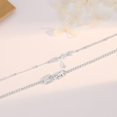 Lắc Tay Bạc Cặp đôi đính đá CZ Cây Lúa Mì Và Bướm Tiana LILI 176465 4