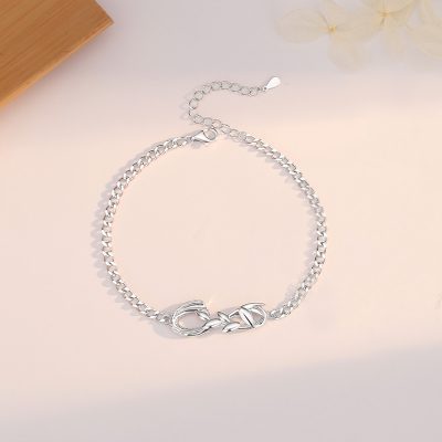 Lắc Tay Bạc Cặp đôi đính đá CZ Cây Lúa Mì Và Bướm Tiana LILI 176465 5
