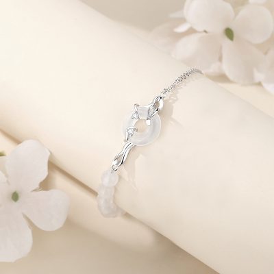 Lắc Tay Bạc Cặp đôi đính đá Obisidian Tình Yêu Miranda LILI 176455 6