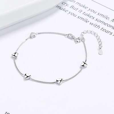 Lắc Tay Bạc Nữ Chuỗi Hộp Trái Tim Amanda LILI 176178 1