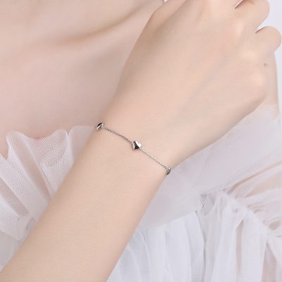 Lắc Tay Bạc Nữ Chuỗi Hộp Trái Tim Amanda LILI 176178 3
