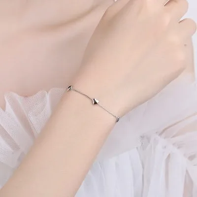 Lắc Tay Bạc Nữ Chuỗi Hộp Trái Tim Amanda LILI 176178 3