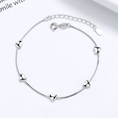 Lắc Tay Bạc Nữ Chuỗi Hộp Trái Tim Amanda LILI 176178 5