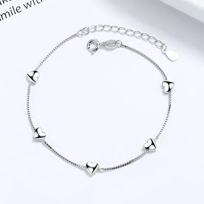 Lắc Tay Bạc Nữ Chuỗi Hộp Trái Tim Amanda LILI 176178 5