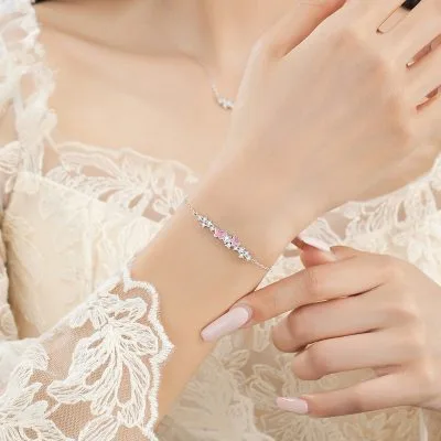 Lắc Tay Bạc Nữ Dạ Quang đính đá CZ Chú Bướm Xinh Cecilia LILI 175573 3