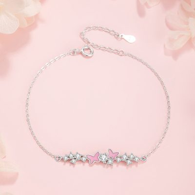 Lắc Tay Bạc Nữ Dạ Quang đính đá CZ Chú Bướm Xinh Cecilia LILI 175573 4