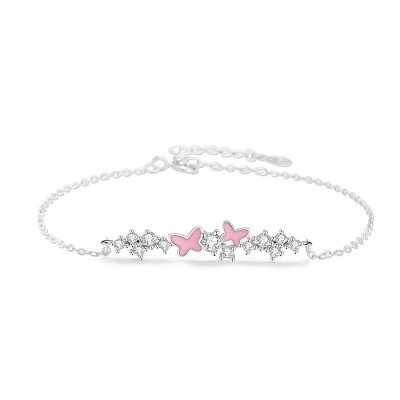 Lắc Tay Bạc Nữ Dạ Quang đính đá CZ Chú Bướm Xinh Cecilia LILI 175573 5