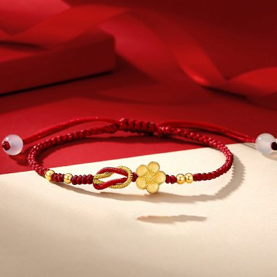 Lắc Tay Bạc Nữ Dây Bện Hình Hoa Mai Royalty LILI 175006 1