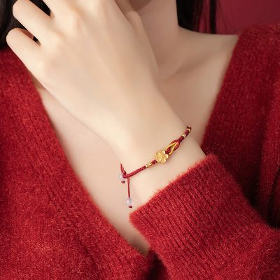 Lắc Tay Bạc Nữ Dây Bện Hình Hoa Mai Royalty LILI 175006 2