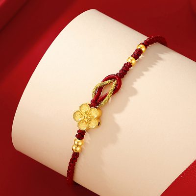 Lắc Tay Bạc Nữ Dây Bện Hình Hoa Mai Royalty LILI 175006 3