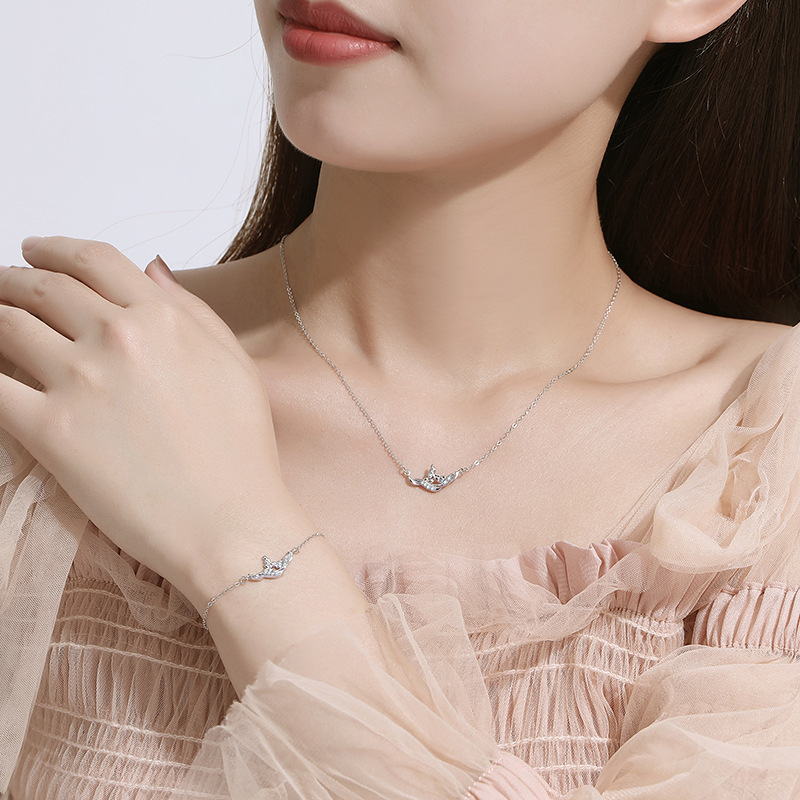 Lắc Tay Bạc Nữ đính đá CZ Cành Nguyệt Quế Bethany LILI 175016 2