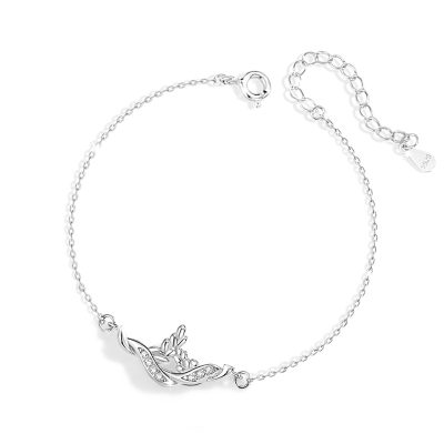 Lắc Tay Bạc Nữ đính đá CZ Cành Nguyệt Quế Bethany LILI 175016 5