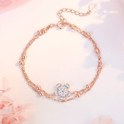 Lắc Tay Bạc Nữ đính đá CZ Hoa Anh đào Julieta LILI 176046 1
