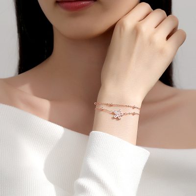 Lắc Tay Bạc Nữ đính đá CZ Hoa Anh đào Julieta LILI 176046 4