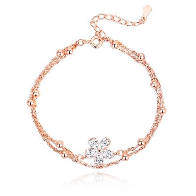 Lắc Tay Bạc Nữ đính đá CZ Hoa Anh đào Julieta LILI 176046 5