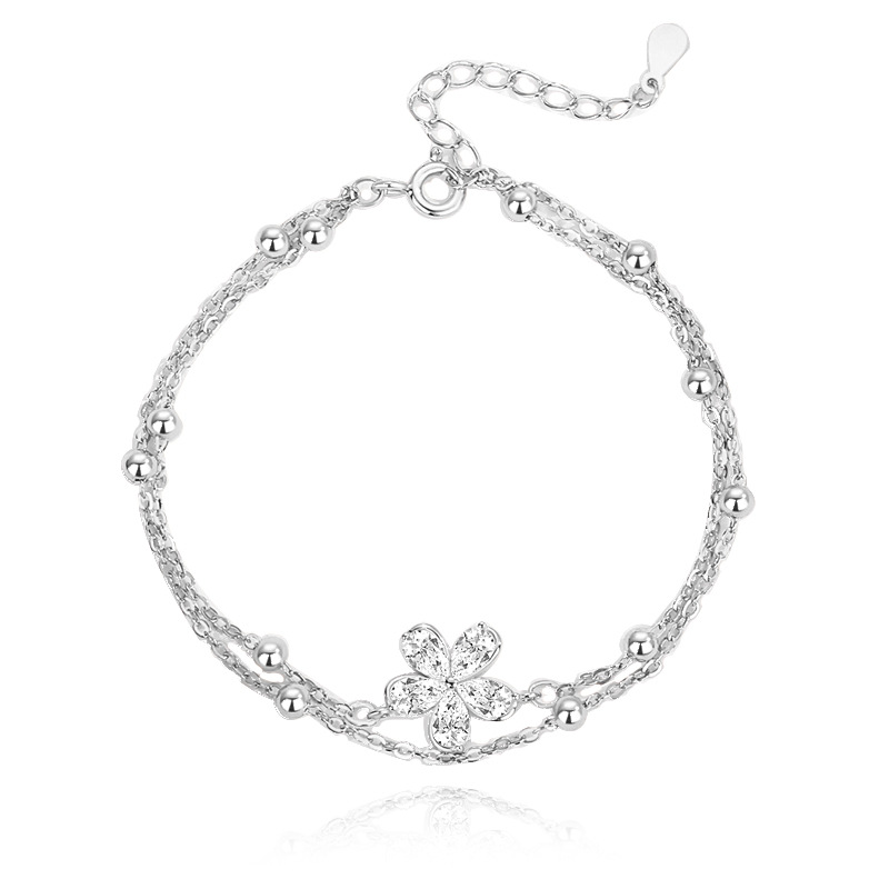 Lắc Tay Bạc Nữ đính đá CZ Hoa Anh đào Julieta LILI 176046 6