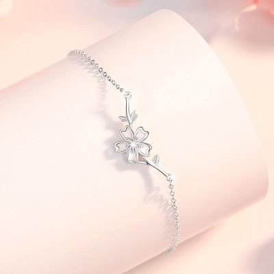 Lắc Tay Bạc Nữ đính đá CZ Hoa Anh đào Wrenley LILI 175555 4