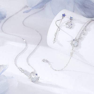 Lắc Tay Bạc Nữ đính đá CZ Mèo Mặt Trăng Brielle LILI 175670 3