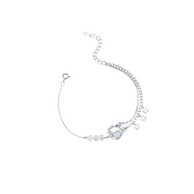 Lắc Tay Bạc Nữ đính đá CZ Mèo Mặt Trăng Brielle LILI 175670 4