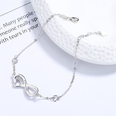 Lắc Tay Bạc Nữ đính đá CZ Vô Cực Trái Tim Briella LILI 176085 3