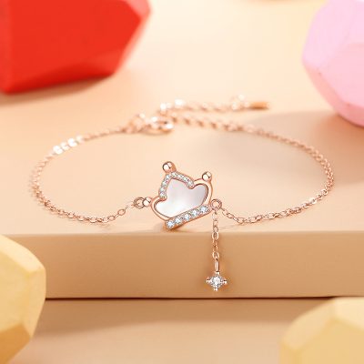 Lắc Tay Bạc Nữ đính đá CZ Vương Miện Công Chúa Adalynn LILI 175694 5