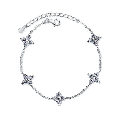 Lắc Tay Bạc Nữ đính Kim Cương Moissanite Cỏ 4 Lá Maliyah LILI 176440 5