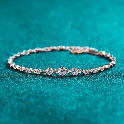 Lắc Tay Bạc Nữ đính Kim Cương Moissanite Hạt Tròn Winnie LILI 176430 1