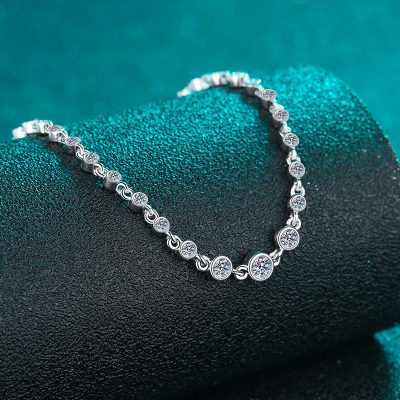 Lắc Tay Bạc Nữ đính Kim Cương Moissanite Hạt Tròn Winnie LILI 176430 3
