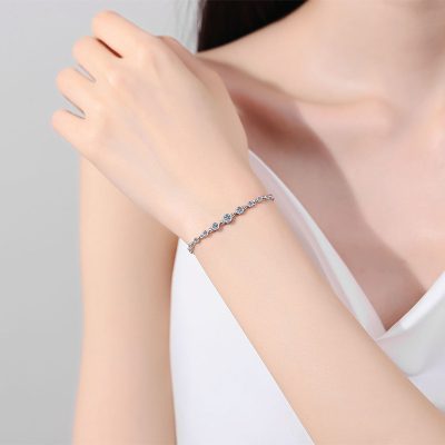 Lắc Tay Bạc Nữ đính Kim Cương Moissanite Hạt Tròn Winnie LILI 176430 4