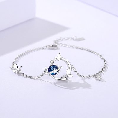 Lắc Tay Bạc Nữ đính Pha Lê Aurora Tiểu Hành Tinh Halle LILI 176193 1