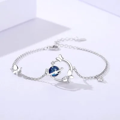 Lắc Tay Bạc Nữ đính Pha Lê Aurora Tiểu Hành Tinh Halle LILI 176193 1