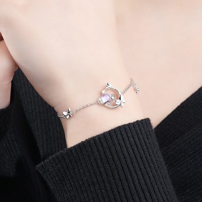 Lắc Tay Bạc Nữ đính Pha Lê Aurora Tiểu Hành Tinh Halle LILI 176193 4