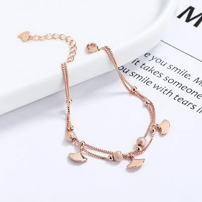 Lắc Tay Bạc Nữ Hạt Tròn, Lá Bạch Quả Cecelia LILI 176132 4