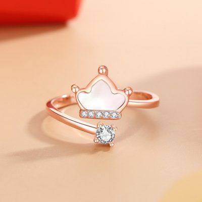 Nhẫn Bạc Nữ đính đá CZ, Khảm Trai Vương Miện Janelle LILI 174896 1