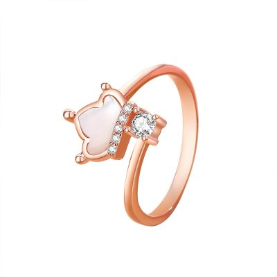 Nhẫn Bạc Nữ đính đá CZ, Khảm Trai Vương Miện Janelle LILI 174896 2