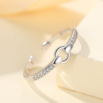 Nhẫn Bạc Nữ đính đá CZ Tròn Cách điệu Ramona LILI 174919 1