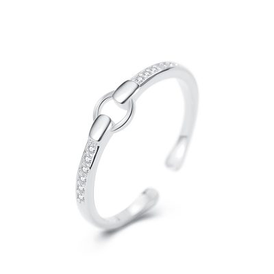 Nhẫn Bạc Nữ đính đá CZ Tròn Cách điệu Ramona LILI 174919 4