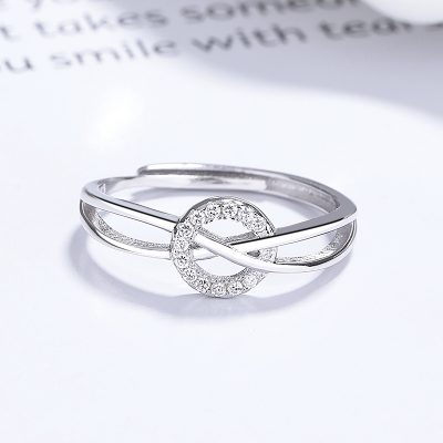 Nhẫn Bạc Nữ đính đá CZ Tròn Vô Cực Christina LILI 174987 5