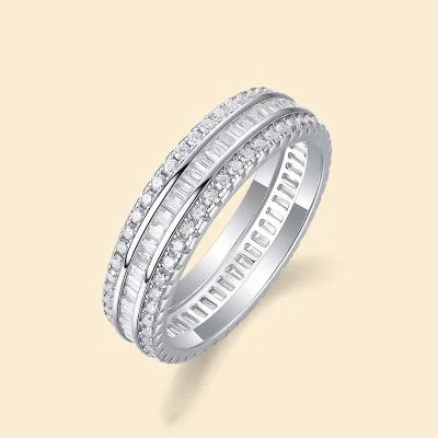 Nhẫn Bạc Nữ đính Kim Cương Moissanite Amayah LILI 176477 2